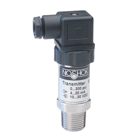 Pressure Transmitter, Wetted Materials: 316 SS, -30 InHg To 15 Psig, 0.25% Accuracy (BFSL), 4 MA To 20 MA Output, 1/2 NPT Male, Hirschmann, 0.8 Mm SS 